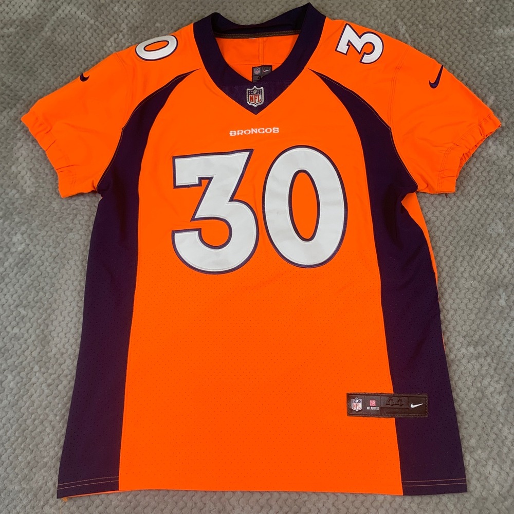Nike NFL On Field Phillip Lindsay Denver Broncos Jersey Men 44 Orange